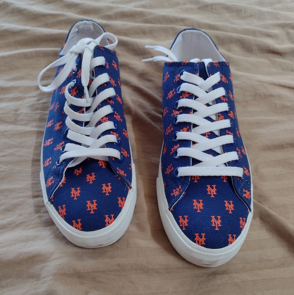 Blue and Orange Patterned Women's Sneakers
